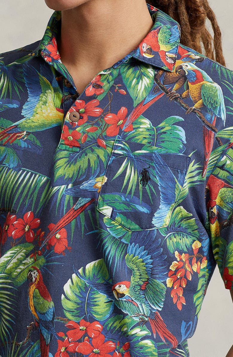 Polo Ralph Lauren Classic Fit Tropical Print Cotton Polo, Alternate, color, 
