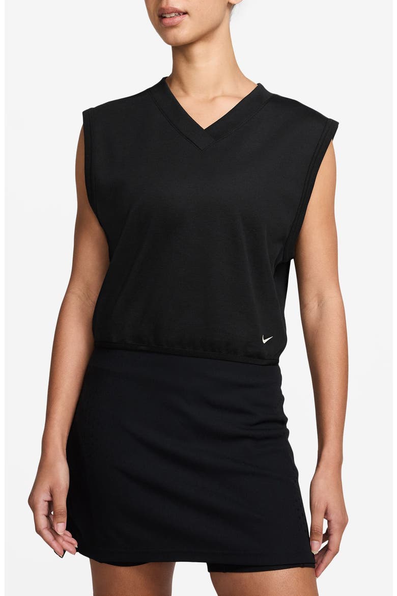 V-Neck Golf Vest, Main, color, BLACK/SAIL