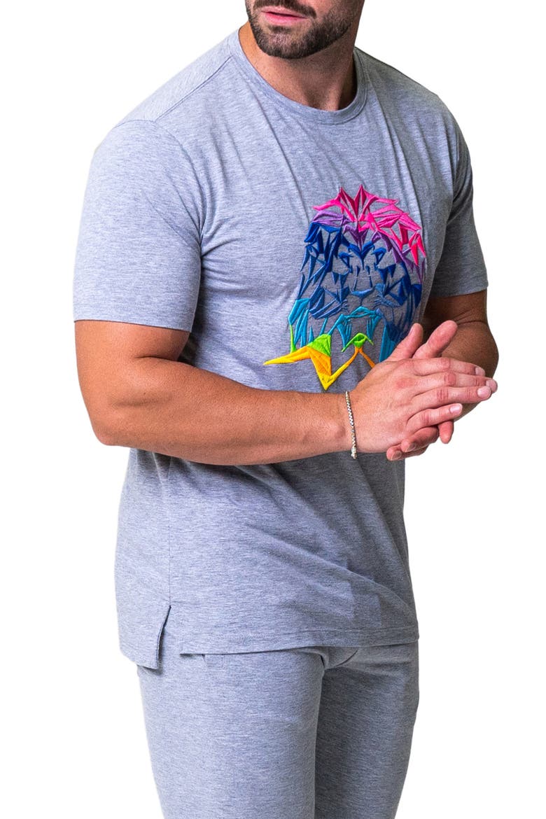 Neon Cotton Stretch Graphic T-Shirt, Alternate, color, GREY