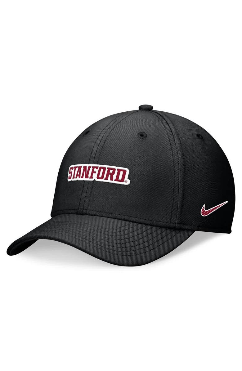 Nike Unisex Nike Black Stanford Cardinal 2024 Sideline Rise Swoosh Flex Hat, Main, color, Black