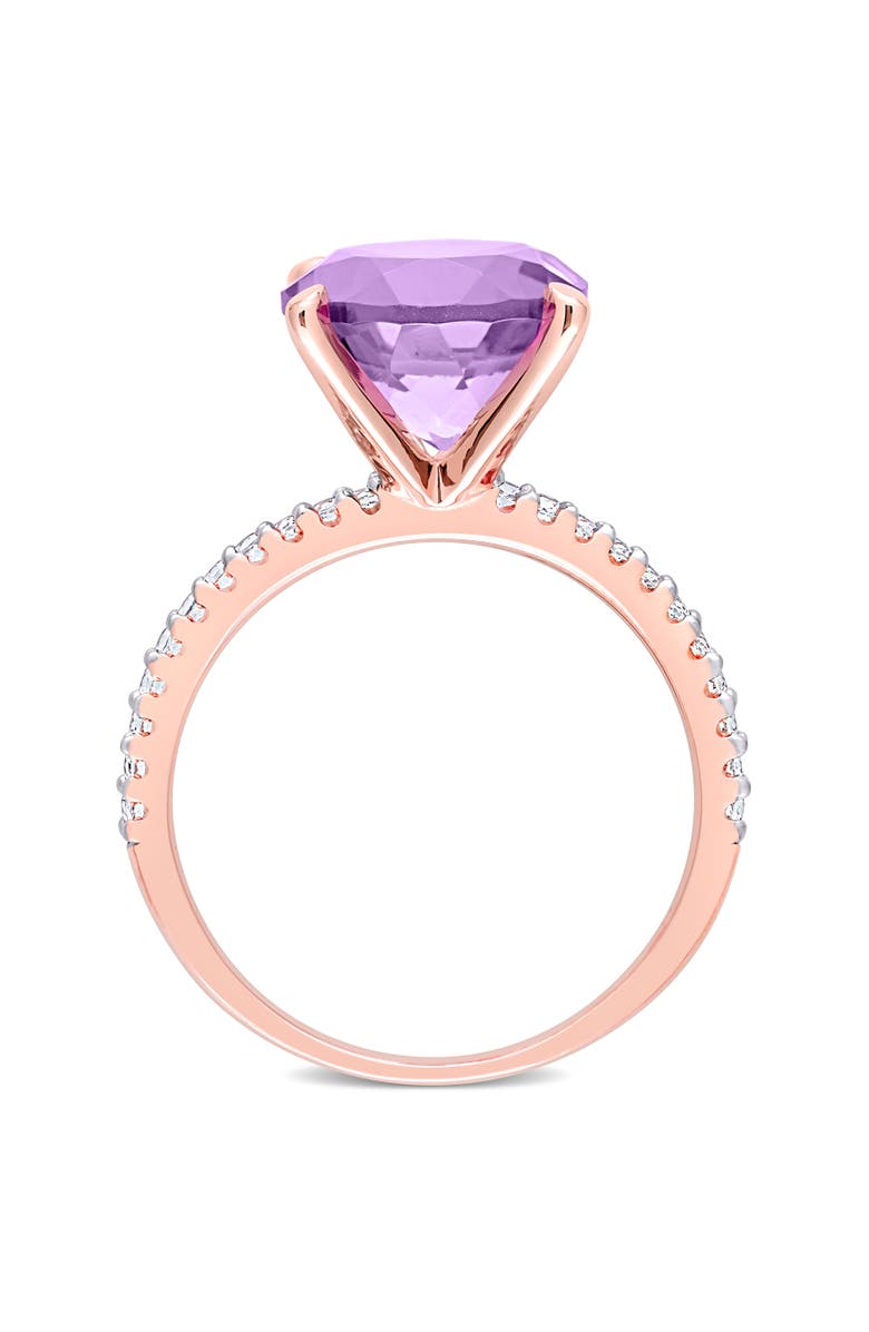 Julianna B. Gemstones Solitaire Ring Plated Silver, Alternate, color, Amethyst/Rose-Plated