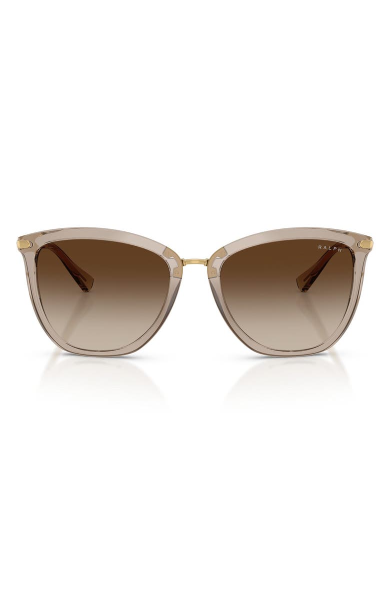 Ralph Lauren 55mm Gradient Cat Eye Sunglasses, Main, color, Shiny Beige / Gradient Brown