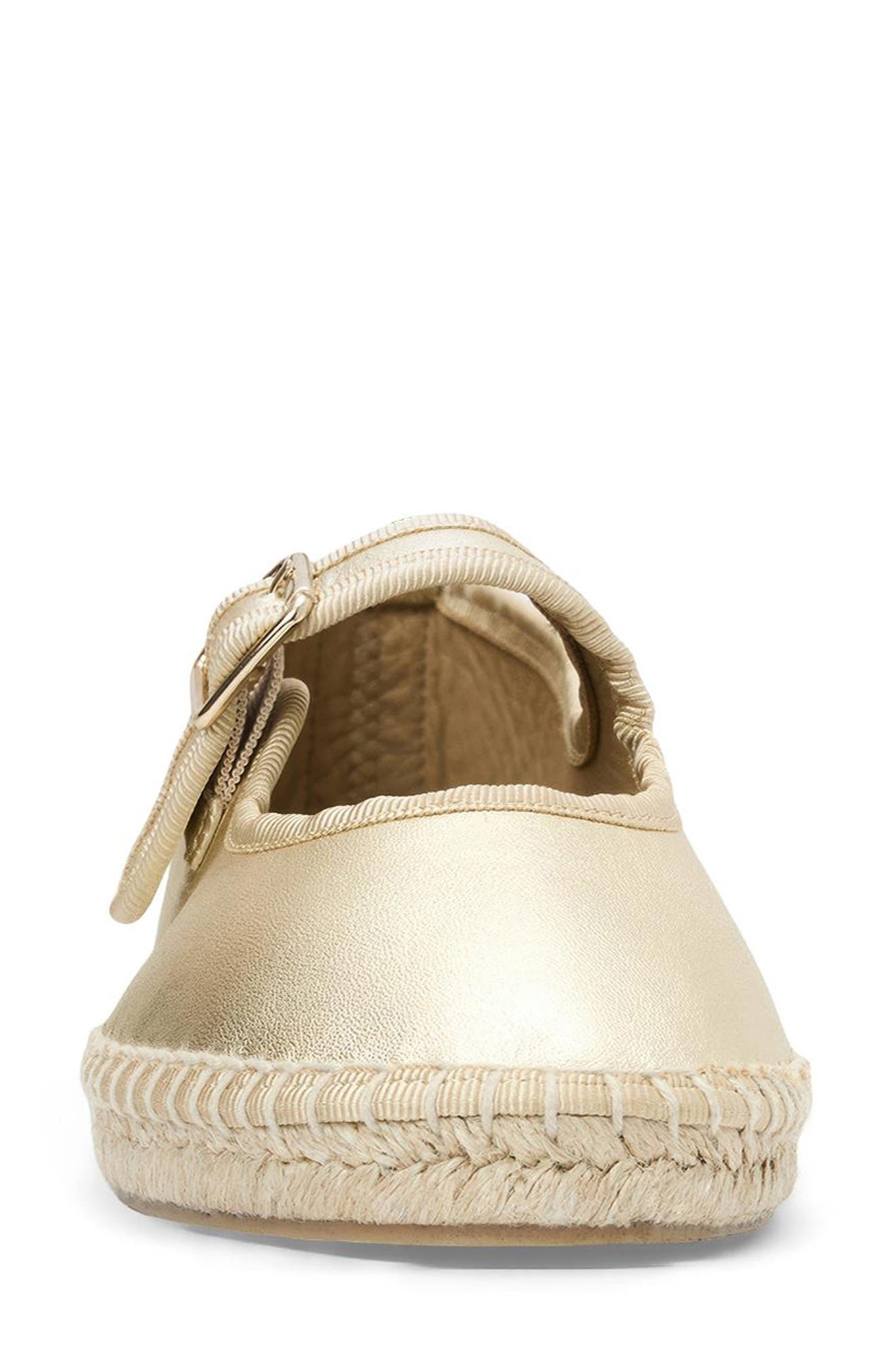 Acora Leather Mary Jane Espadrille Flat, Alternate, color, CHAMPAGNE METALLIC