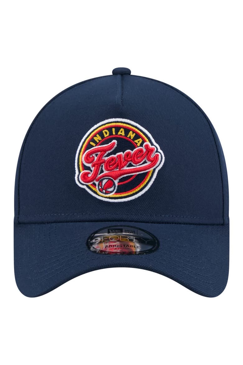 Men's New Era  Navy Indiana Fever Core Logo A-Frame 9FORTY Adjustable Hat, Alternate, color, Navy