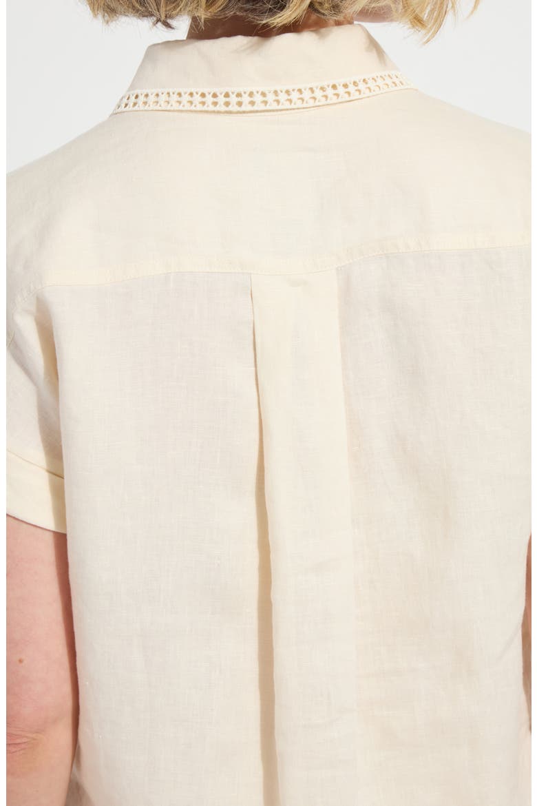 Althea High-Low Linen Top, Alternate, color, MACADAMIA