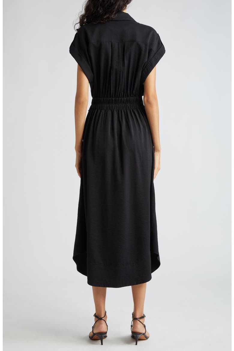 Celia Belted Midi Dress, Alternate, color, BLACK