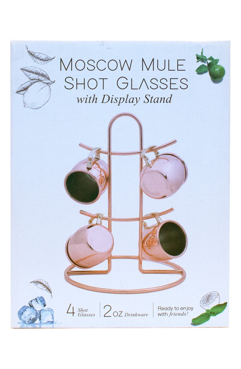 Silver One International Moscow Mule Shot Glasses with Stand Set, Alternate, color, Copper