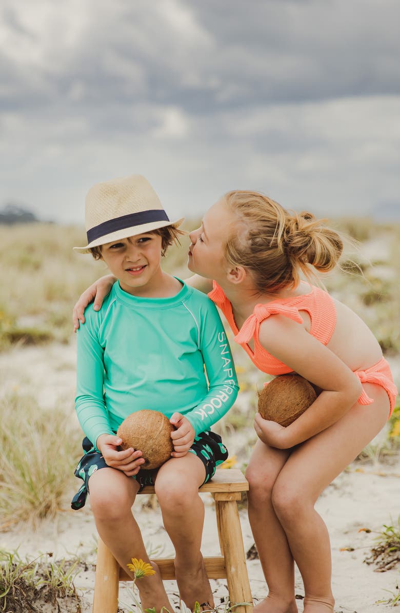 Snapper Rock Kids' Grassy Green Long Sleeve Rashguard, Alternate, color, 