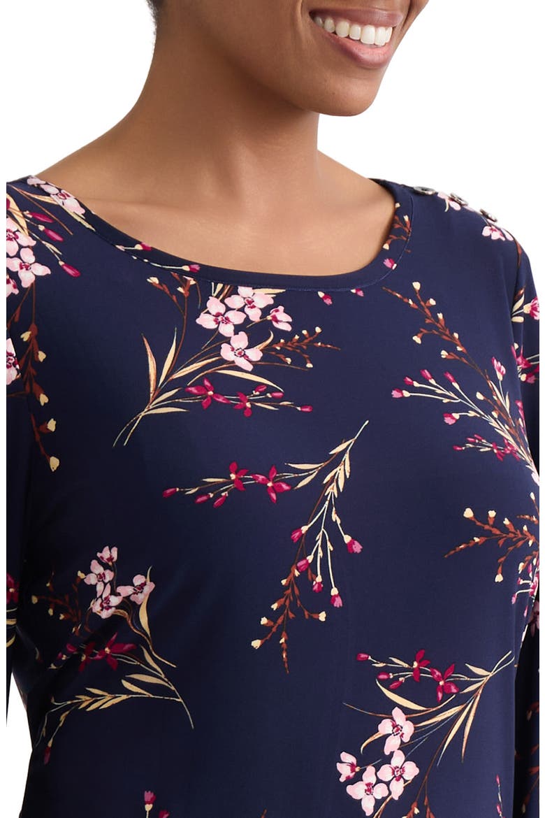 Print Top, Alternate, color, PACIFIC NAVY MULTI