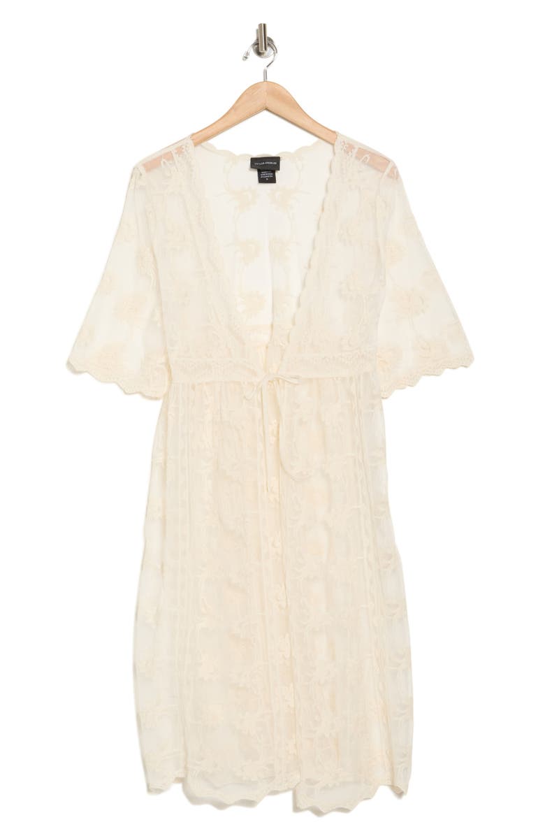 Forgotten Grace Embroidered Mesh Duster, Alternate, color, Natural