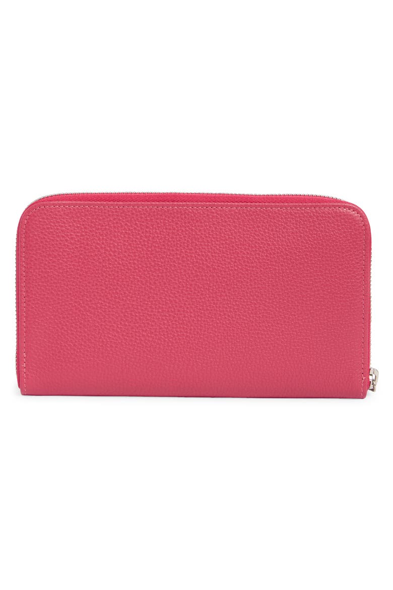 Zip Around Leather Wallet, Alternate, color, PINK