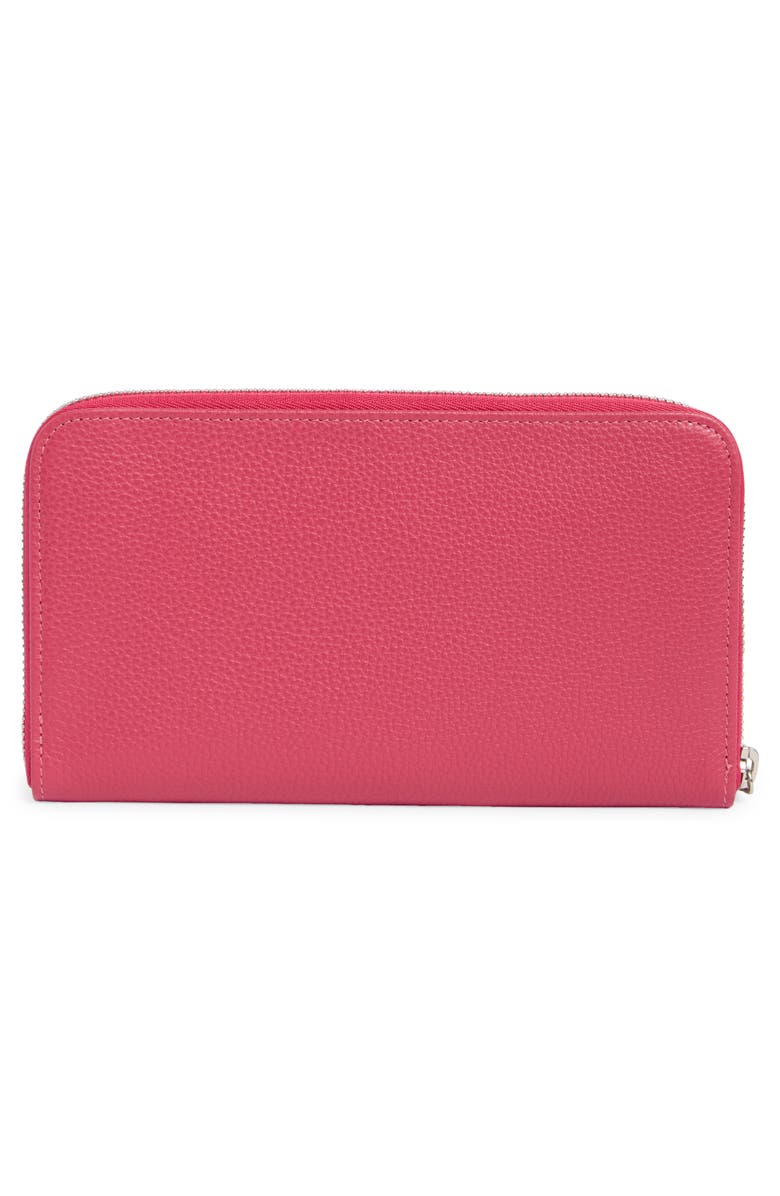 Longchamp Zip Around Leather Wallet, Alternate, color, Pink