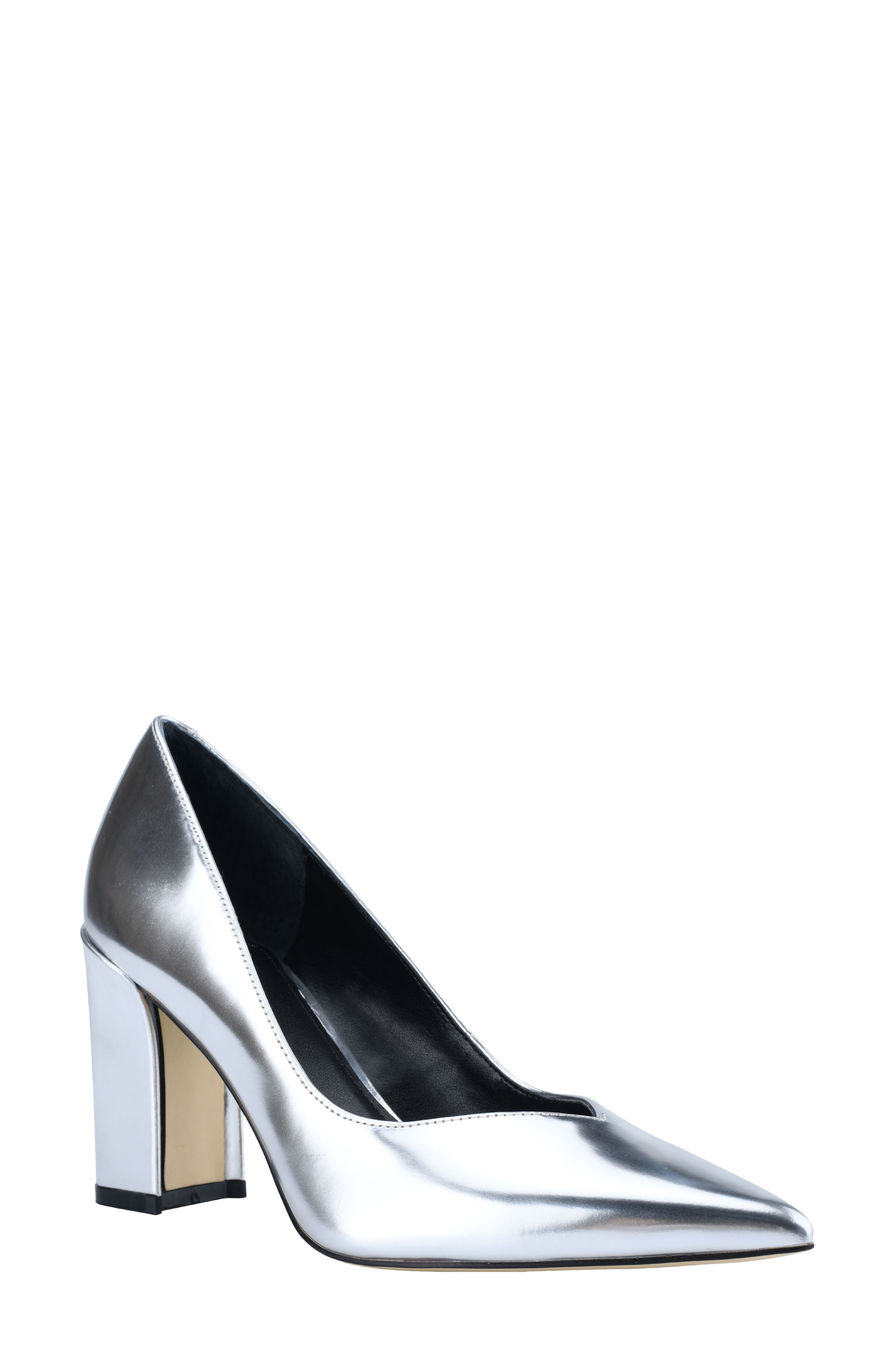 Josley Pointed Toe Pump, Main, color, SILVER