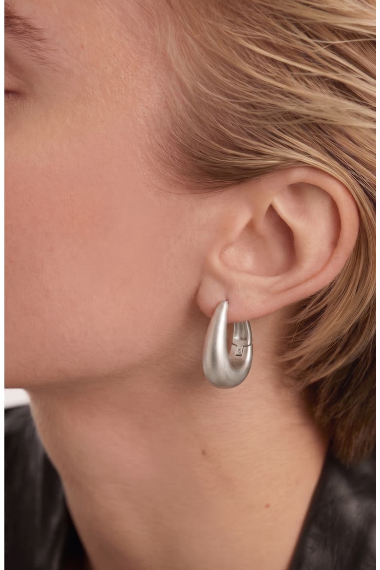 Molten Maxi Earrings in Silver, Alternate, color, Silver