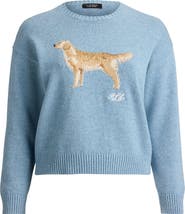 Lauren Ralph Lauren Golden Retriever Intarsia Cotton Sweater