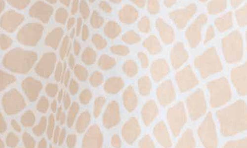 Foxcroft Meghan Giraffe Print Linen Blend Button-up Shirt In Neutral