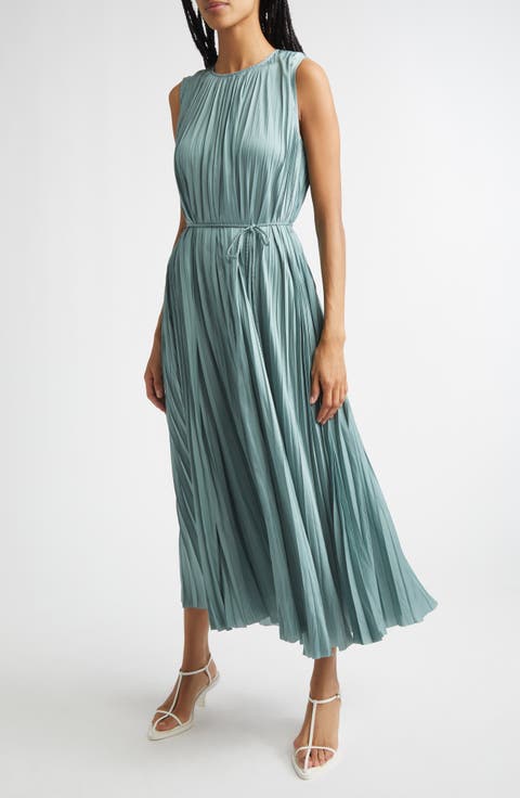 Fianna Plissé Sleeveless Midi Dress