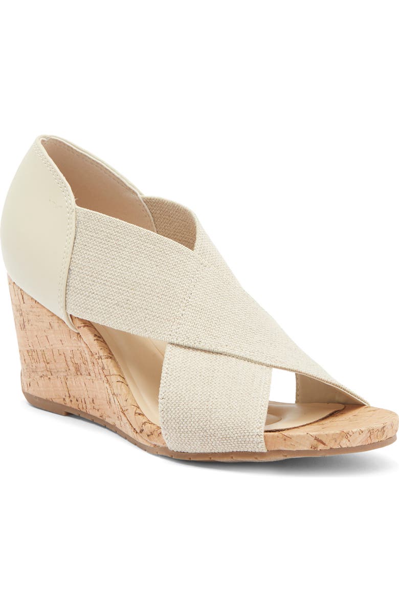 Reaction Kenneth Cole Gelena Stretch Wedge Sandal, Main, color, Natural Elastic