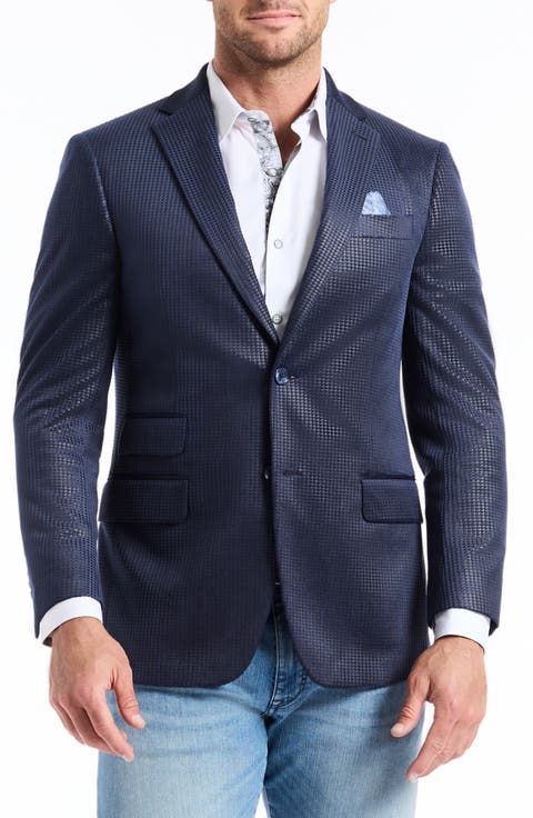 Colden Navy Velvet Houndstooth Sport Coat (Regular & Big)