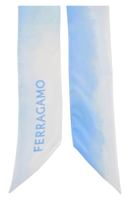 Ferragamo Tie-dye Silk Bandeau With Asymmetrical Cut Ends In Gold