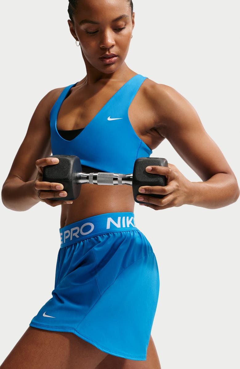 Nike Pro Active Shorts, Alternate, color, Light Photo Blue/ White