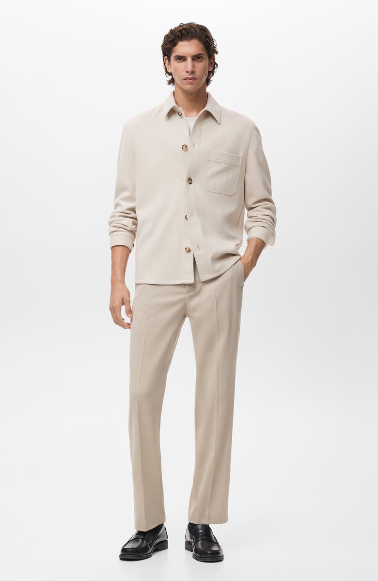 MANGO Regular Fit Flannel Overshirt, Alternate, color, Ecru