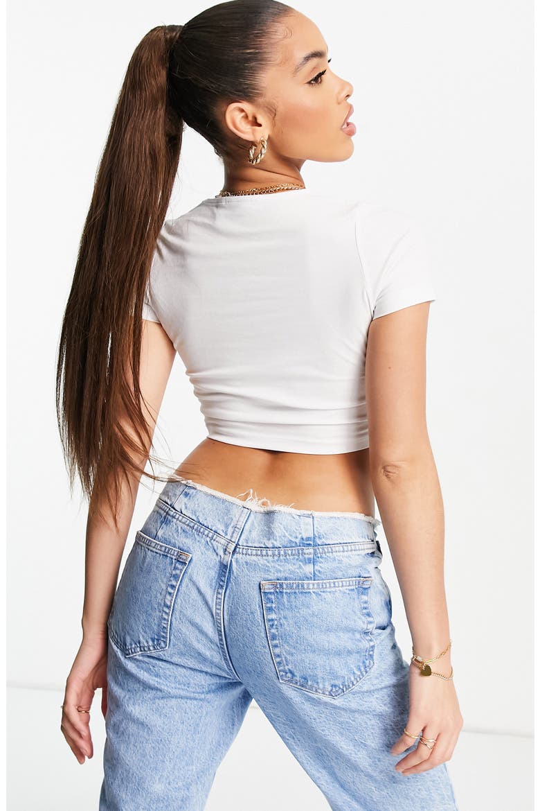 Fitted Crop T-Shirt, Alternate, color, WHITE