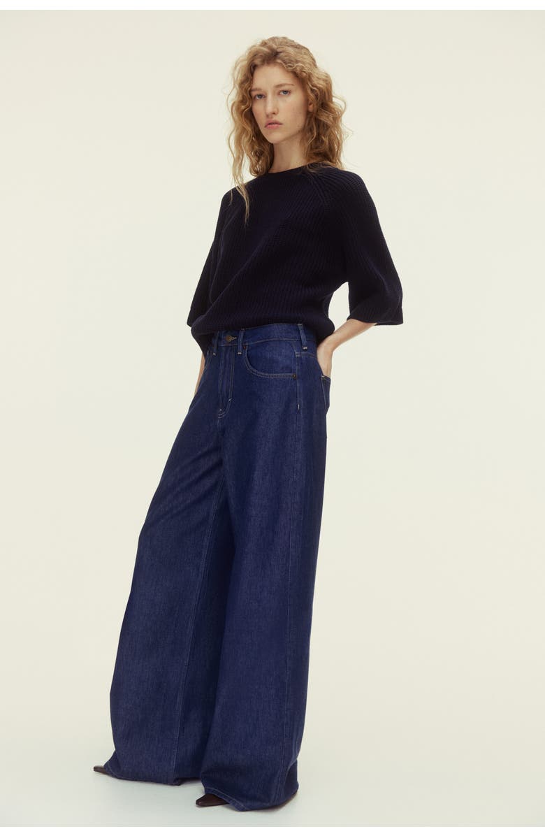 H&M Wide High Waist Jeans, Alternate, color, Dark Denim Blue