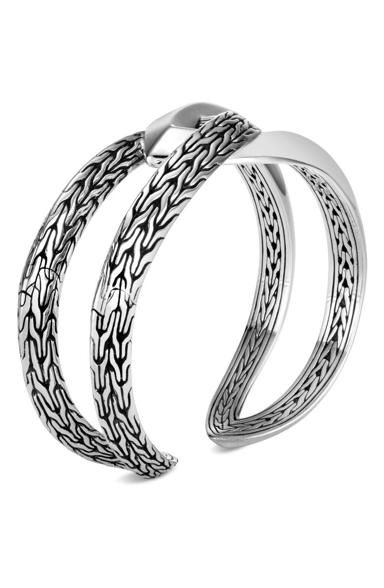 John Hardy Classic Chain Knife Edge Kick Cuff, Alternate, color, Silver