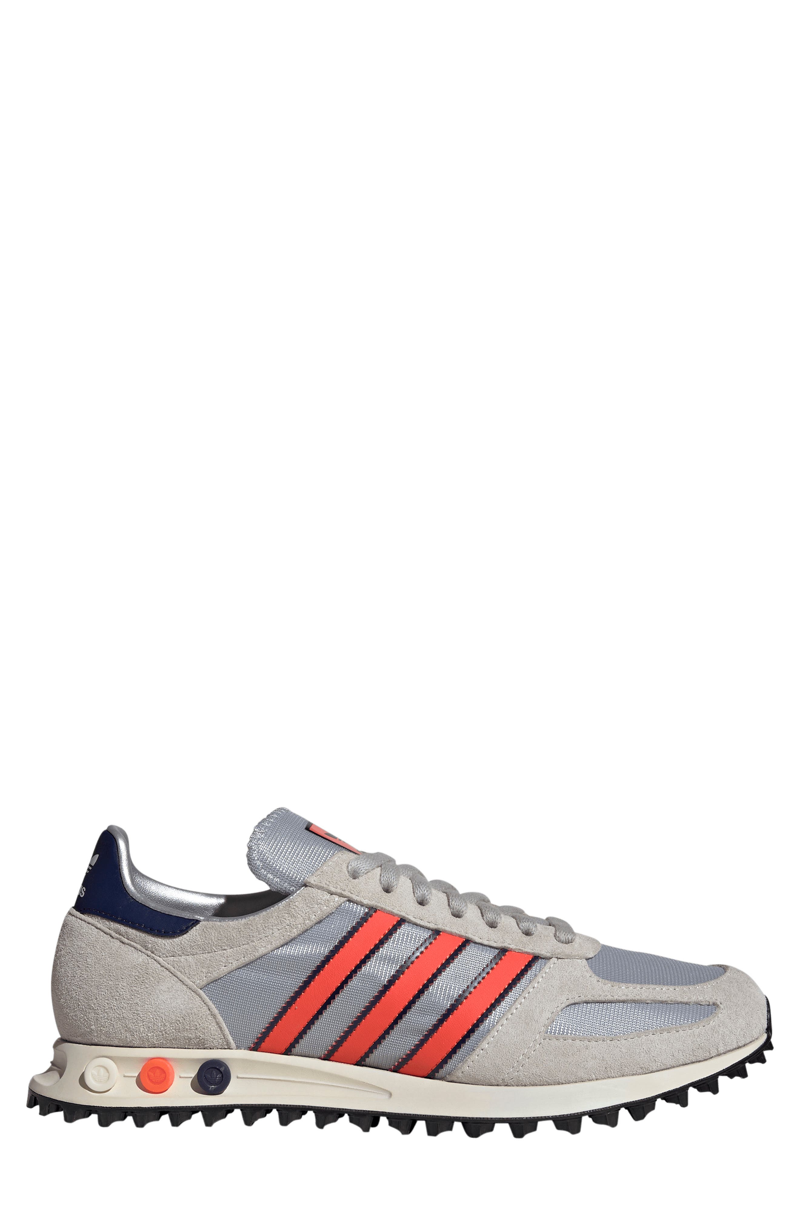 adidas Gender Inclusive LA Trainer OG Made in USA Sneaker, Alternate, color, Silver Metallic/ Dark Blue