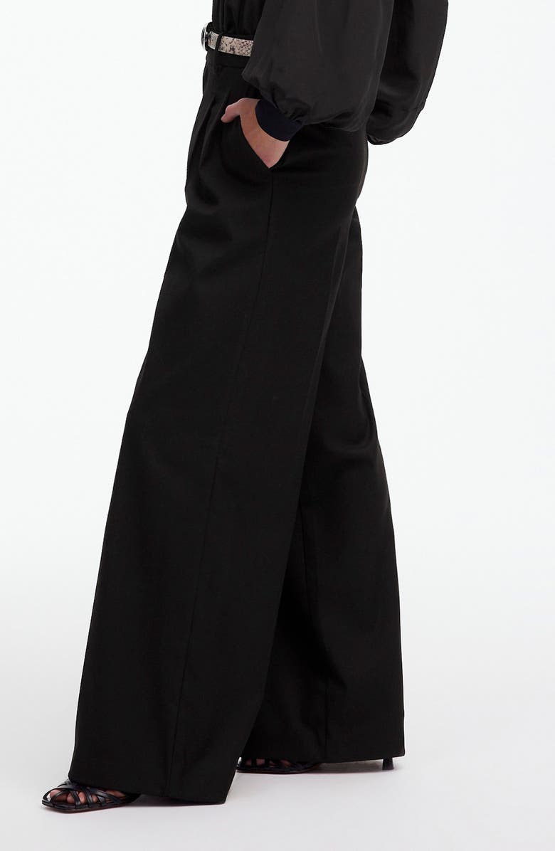 Madewell The Harlow Superwide Leg Twill Pants, Alternate, color, Black