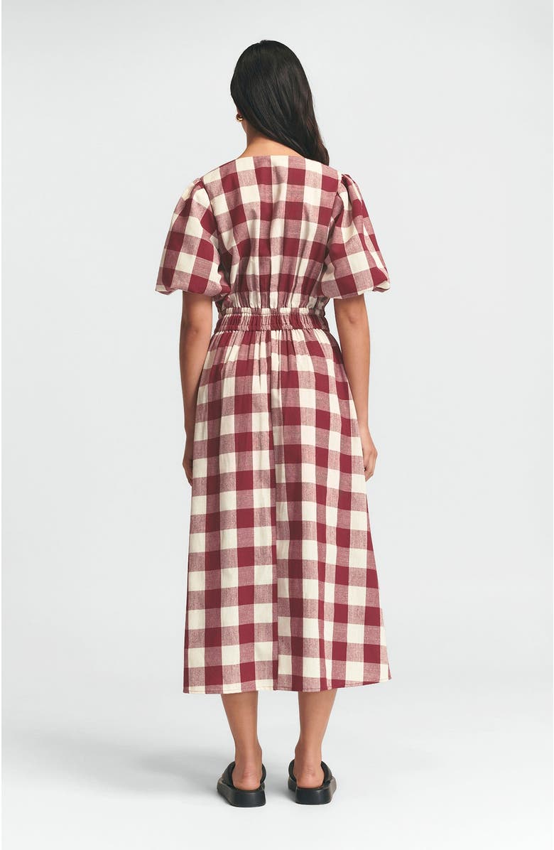 ST MRLO Rowley Midi Dress, Alternate, color, Berry Gingham