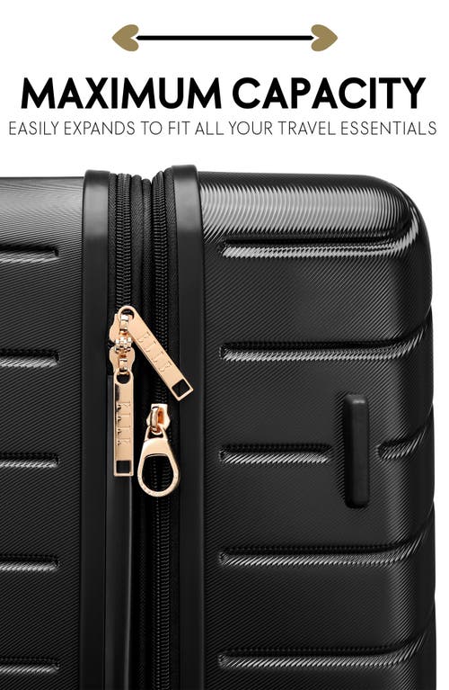Elle Louvre 2 Piece Expandable Polycarbonate Spinner Luggage Set In Black