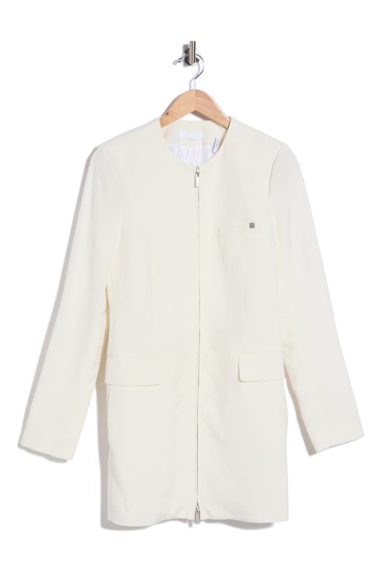 Tailored Long Sleeve Zip Front Blazer Minidress, Alternate, color, ANTIQUE WHITE