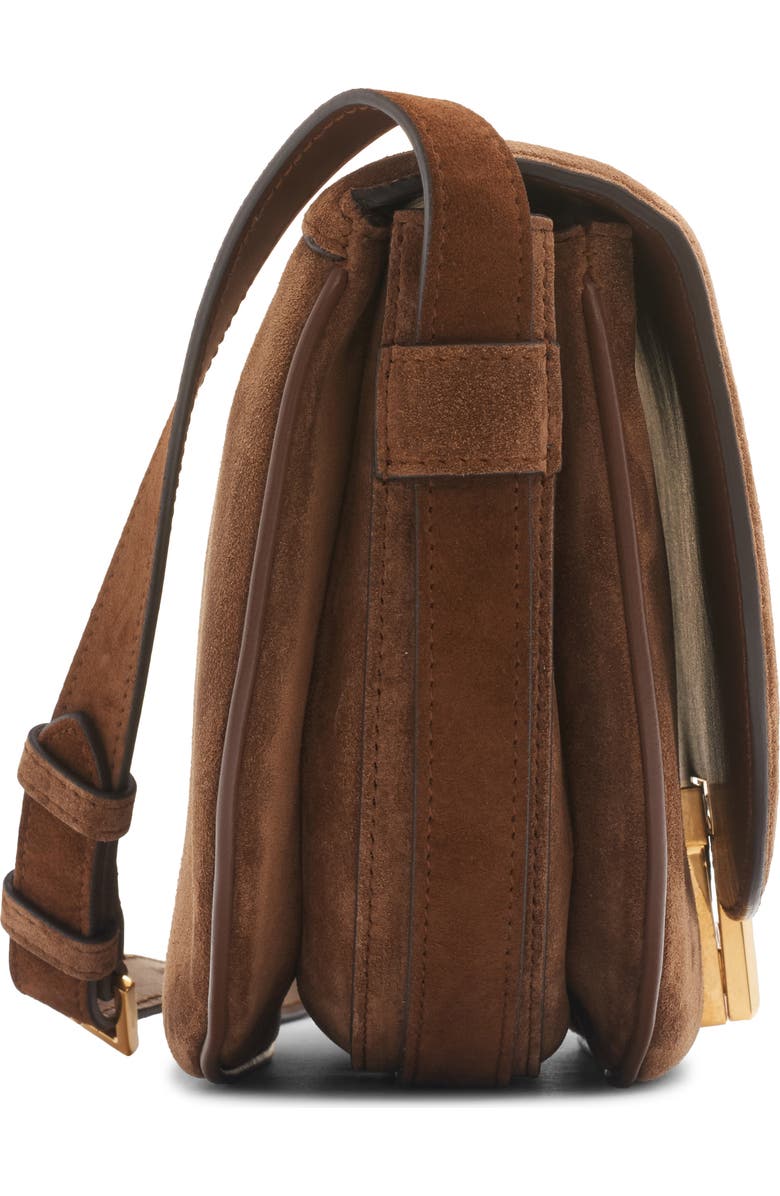 TOM FORD Small Wallis Suede Saddle Bag, Alternate, color,