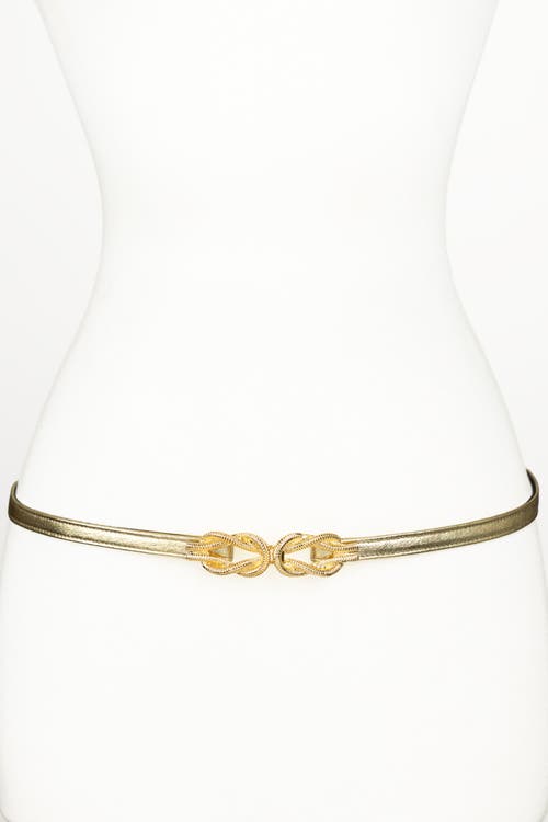 Raina Belts Gold Knot Buckle Leather Belt