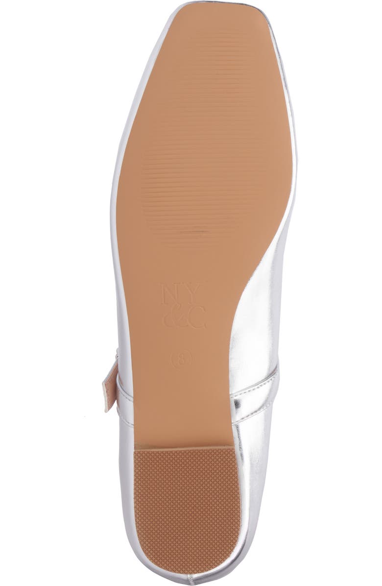 NEW YORK AND COMPANY Page Mary Jane Ballet Flat, Alternate, color, Silver Metallic