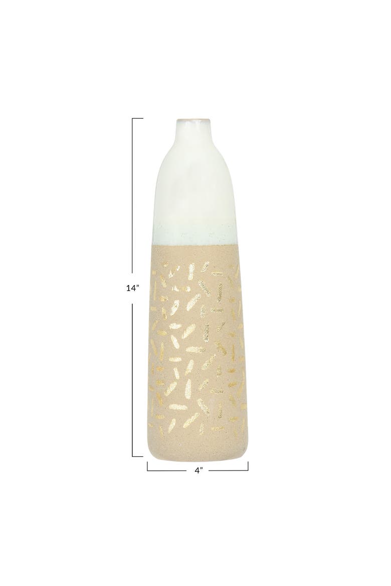 Vase with Pattern, Alternate, color, Tan