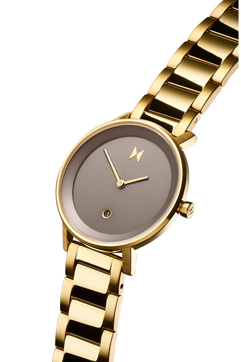 MVMT Signature Bracelet Watch, 34mm, Alternate, color, GOLD/ TAUPE/ GOLD
