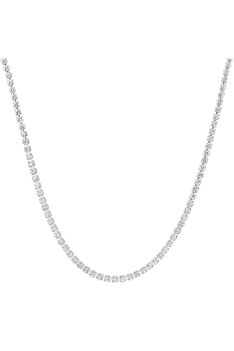 Platinum 8 3/4Ct Diamond Tennis Necklace Lab Grown 17", Alternate, color, Platinum
