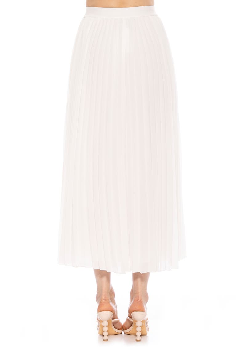 Kesia Midi Chiffon Pleated Skirt, Alternate, color, IVORY
