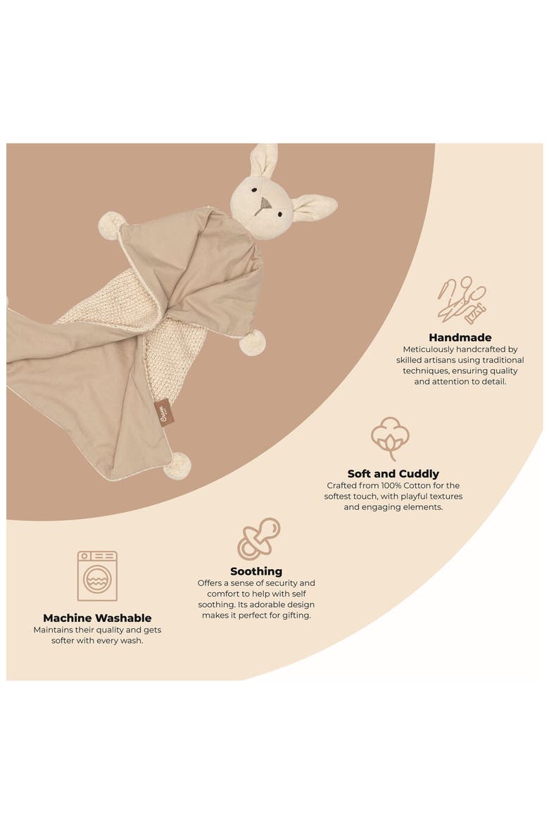 Organic Cotton Lovey Baby Blanket, Alternate, color, BEIGE