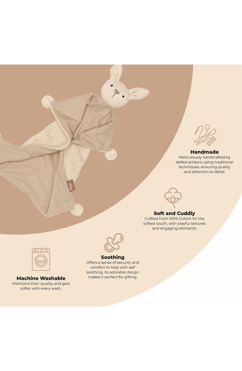 CRANE BABY Organic Cotton Lovey Baby Blanket, Alternate, color, Beige