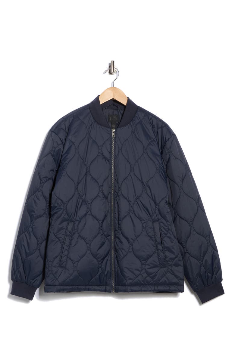 14th & Union Quilted Bomber Jacket, Alternate, color, Navy India Ink