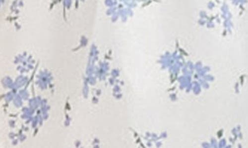 Miss Selfridge Satin Lace Up Back Ruffle Hem Mini Dress In Floral Print-multi In White Multi