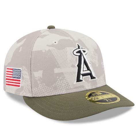 Men's New Era Light Beige/Olive Los Angeles Angels 2025 Armed Forces Day Low Profile 59FIFTY Fitted Hat