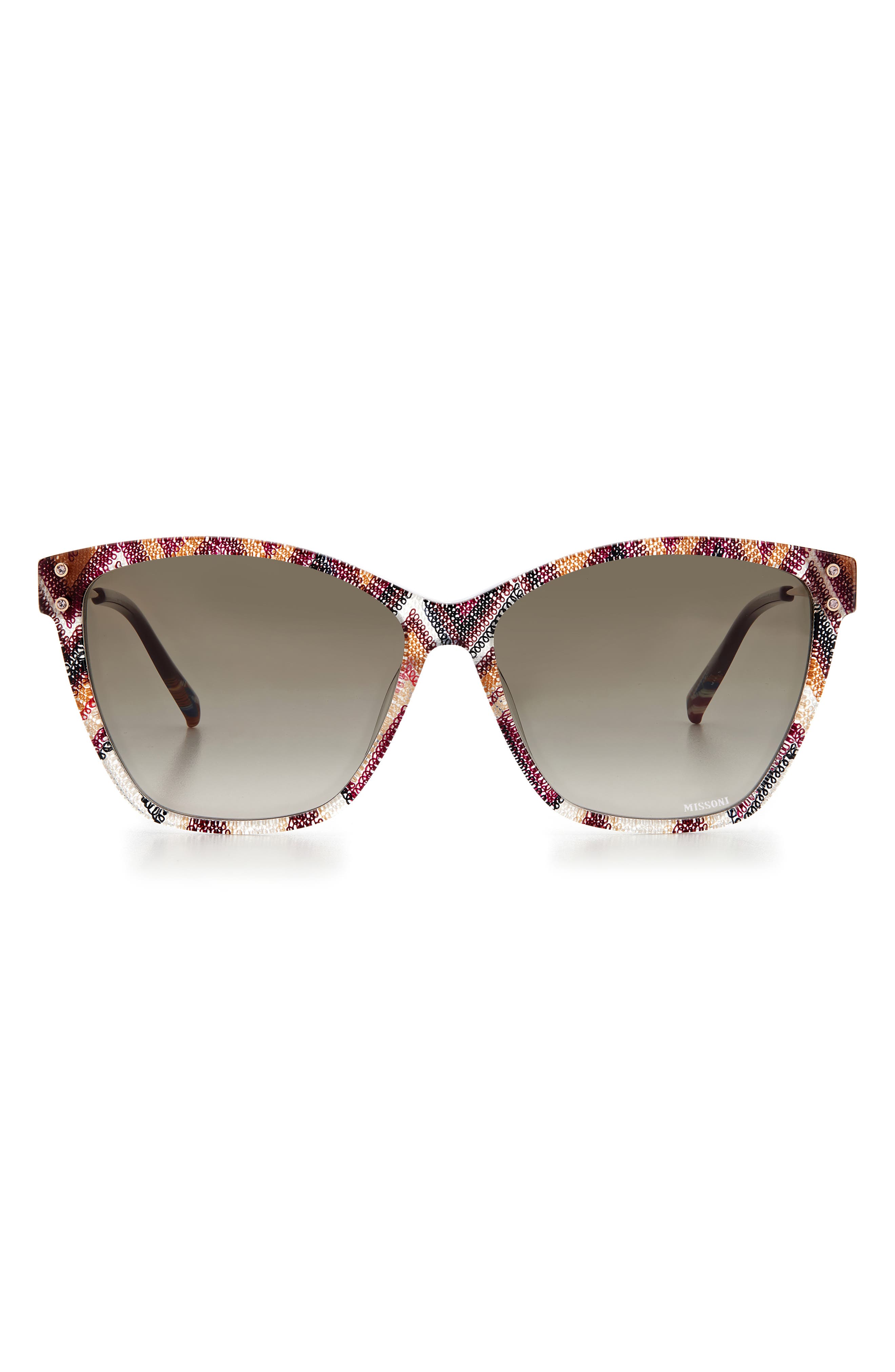 Missoni 56mm Gradient Rectangular Sunglasses