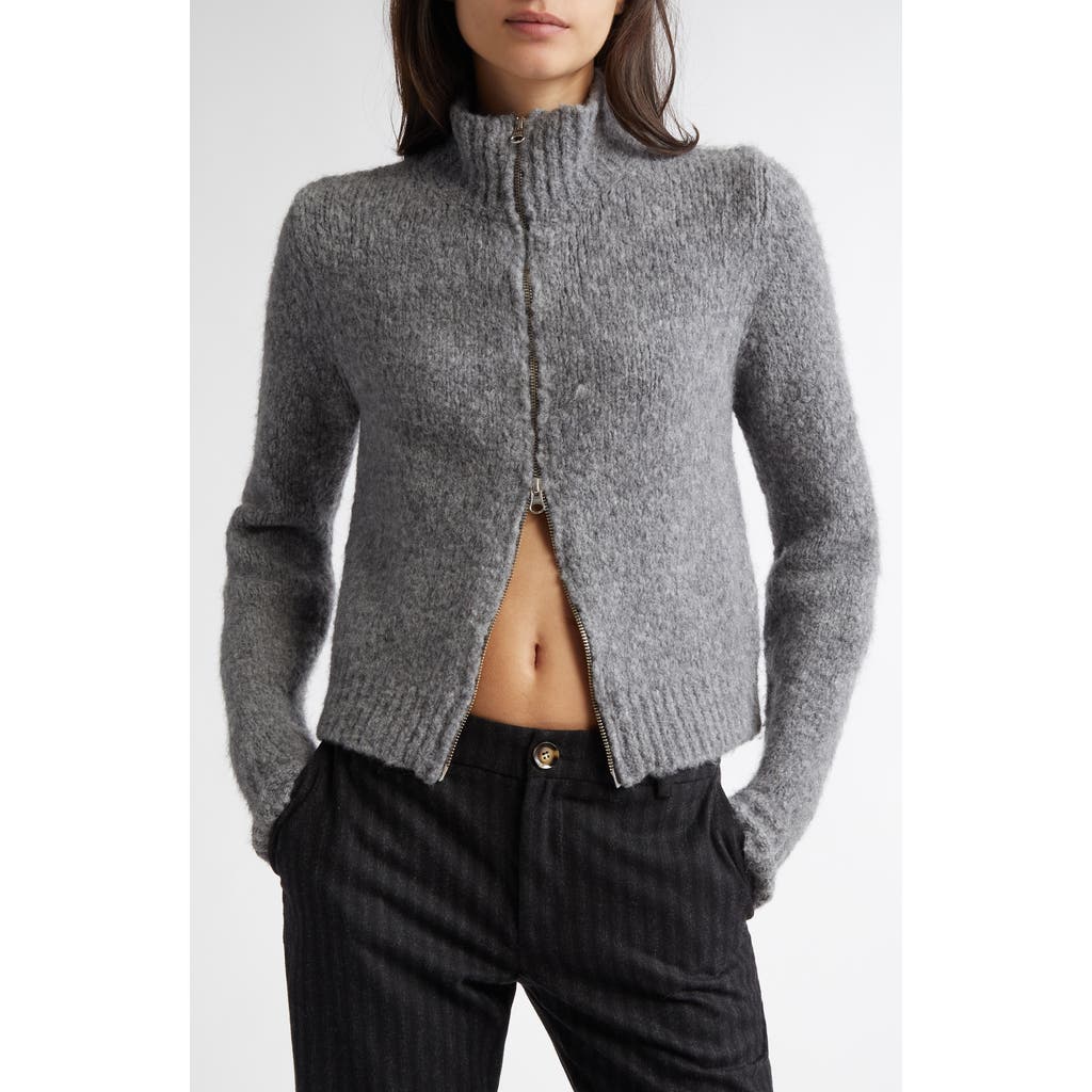Paloma Wool Stadium Intarsia Zip Cardigan<br> in Grey