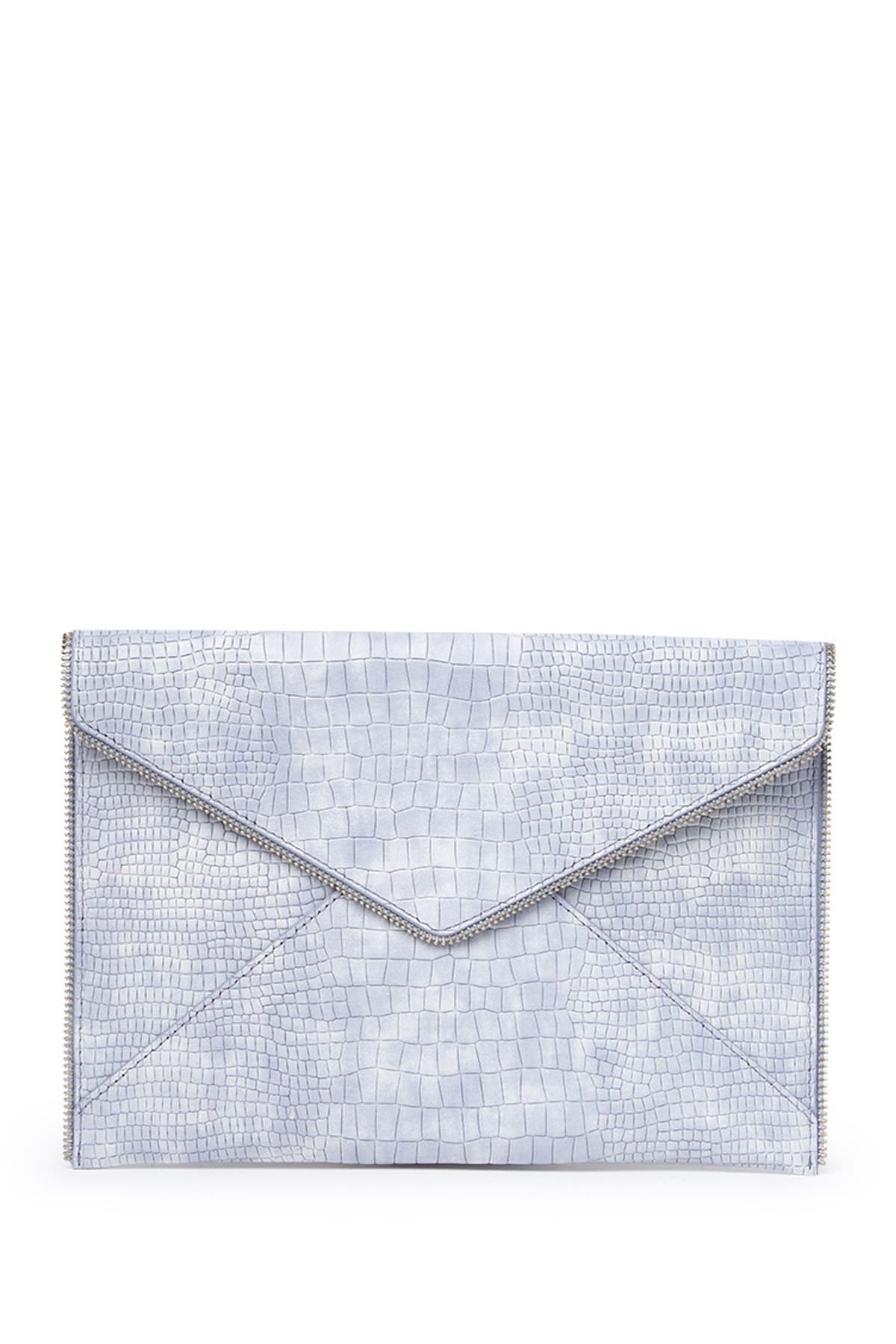 Rebecca Minkoff Leo Snake Embossed Leather Clutch, Main, color, 