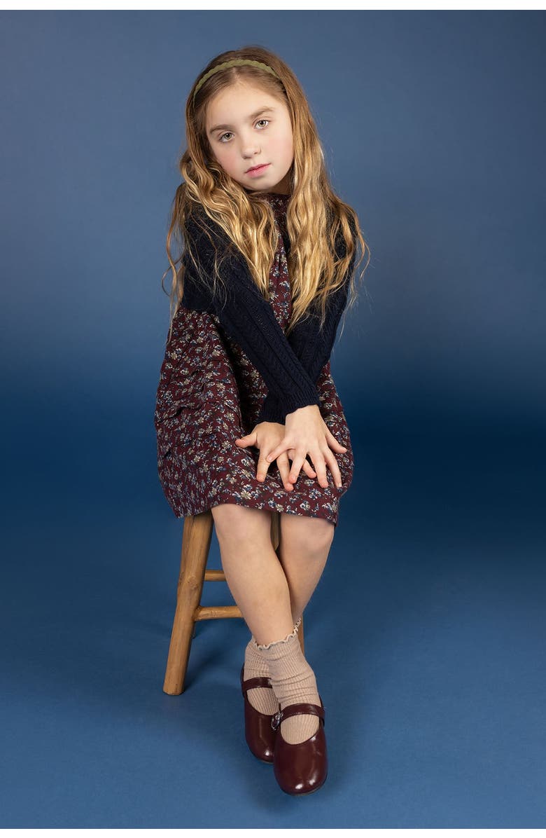 Ely's & Co. Looms Cable Pointelle Collection - Cardigan, Alternate, color, Navy